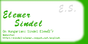 elemer sindel business card